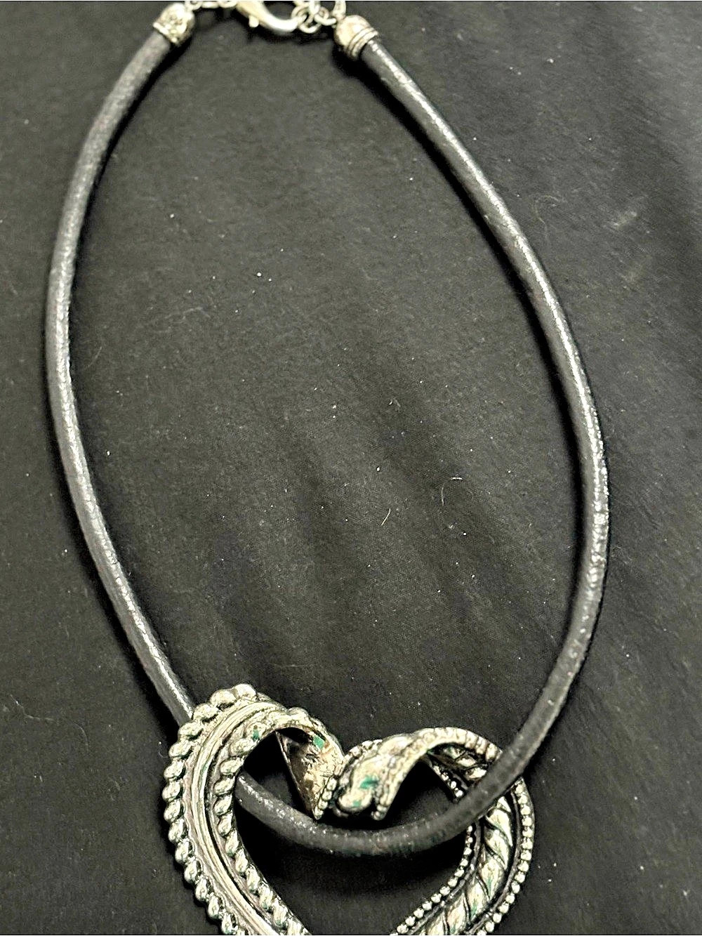 Brighton Black & Silver Cord Pendant Necklace